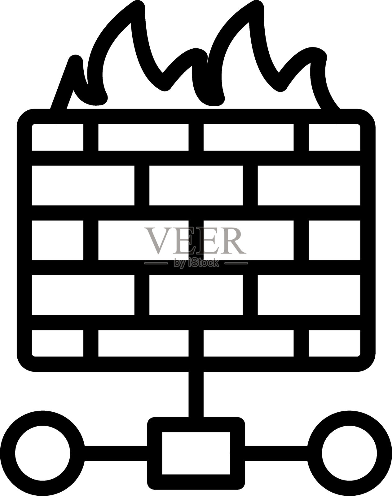 防火墙网络图标样式插画图片素材