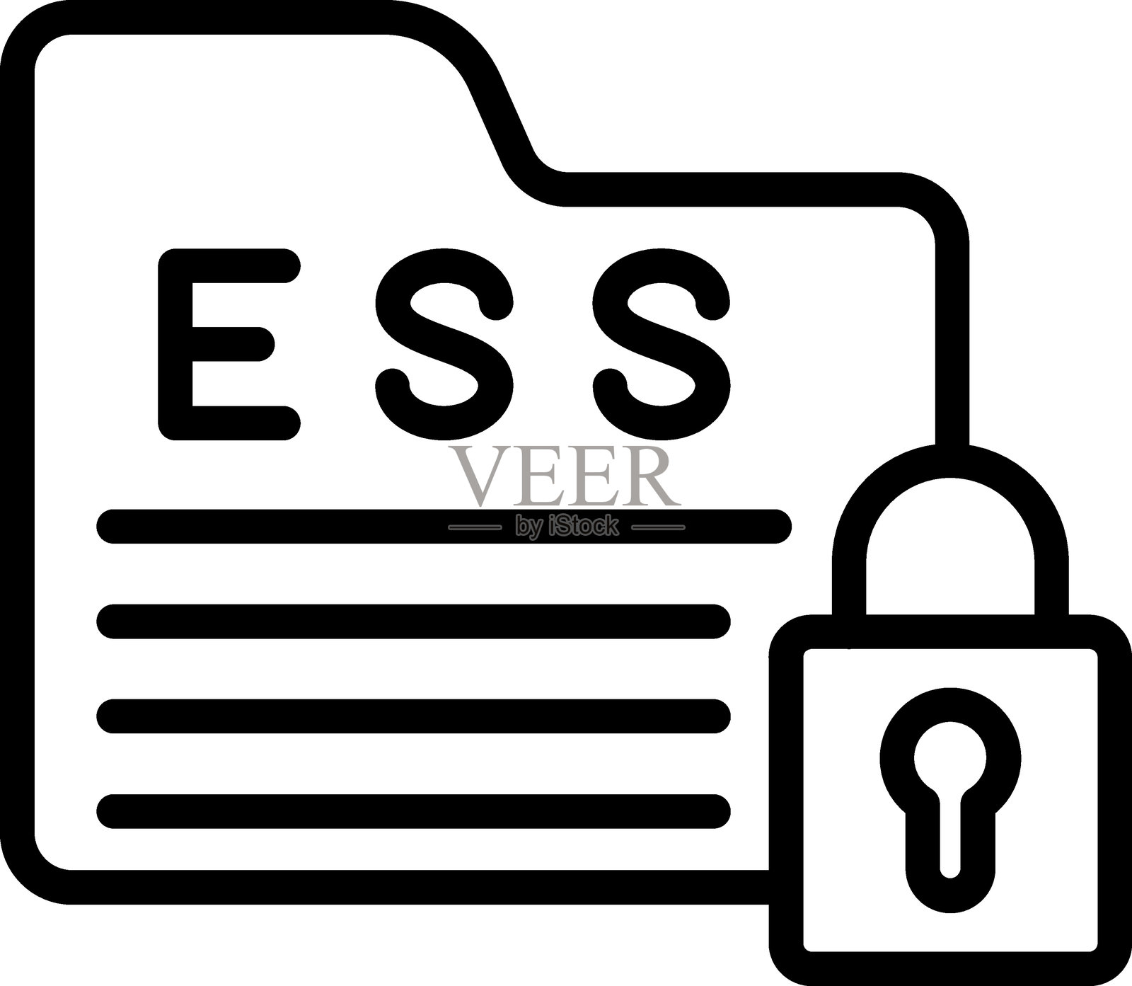 加密安全连接字图标风格插画图片素材