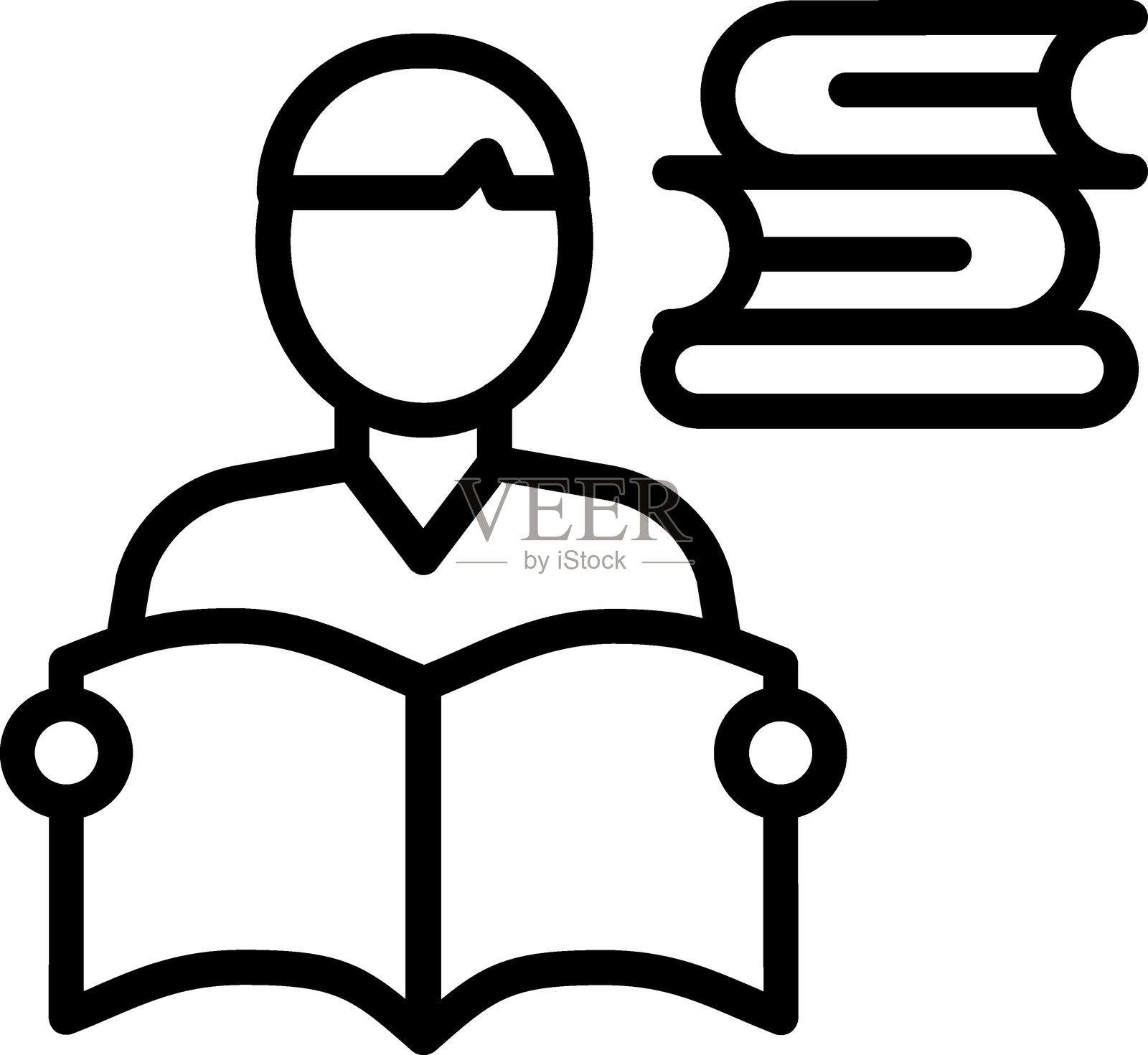 教师学习图标风格插画图片素材