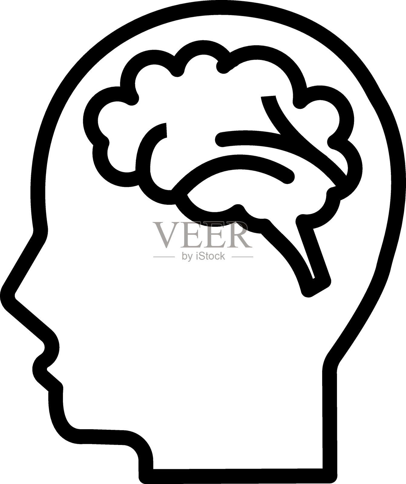 心理学大脑图标风格插画图片素材