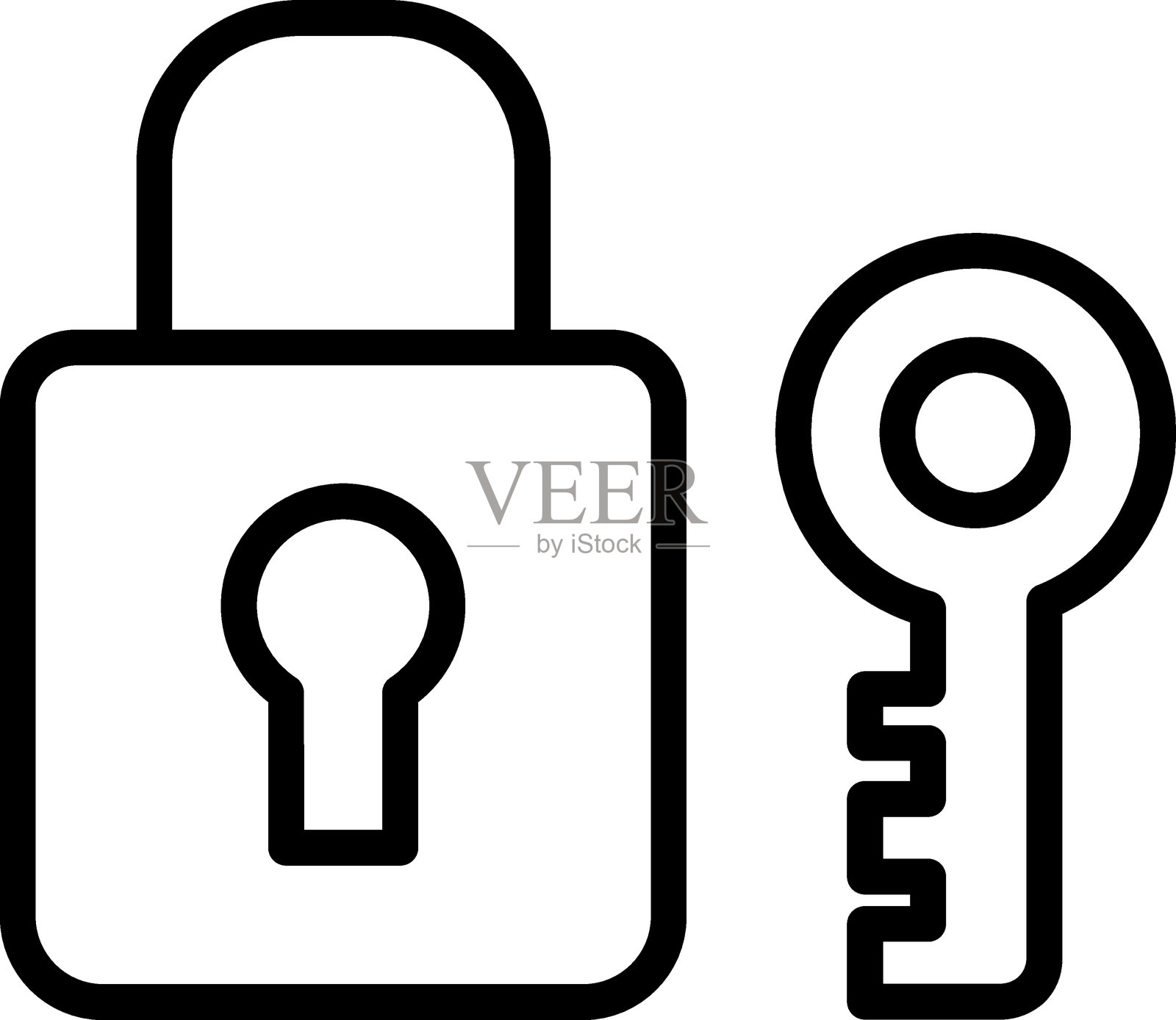 锁和钥匙图标插画图片素材