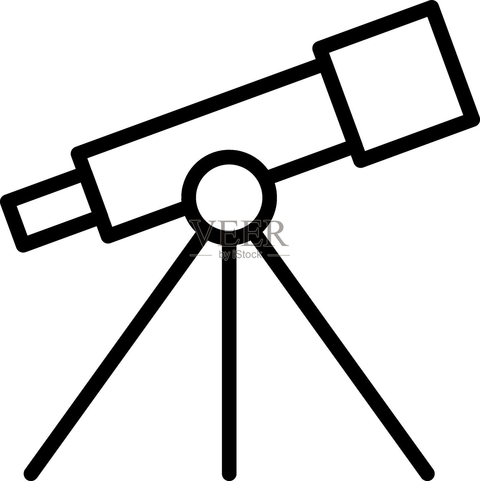 天文望远镜图标风格插画图片素材
