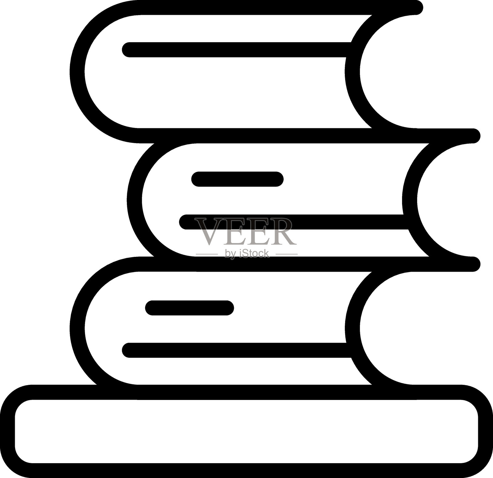 图书馆书籍图标风格插画图片素材