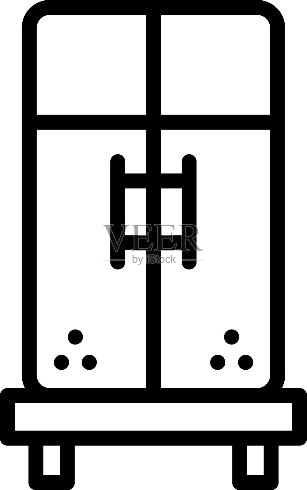立式冰柜图标样式插画图片素材