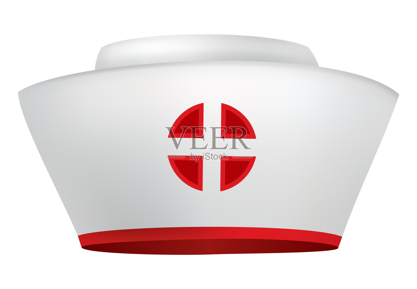 护士帽图标，白色简约图像，极简医疗插图插画图片素材