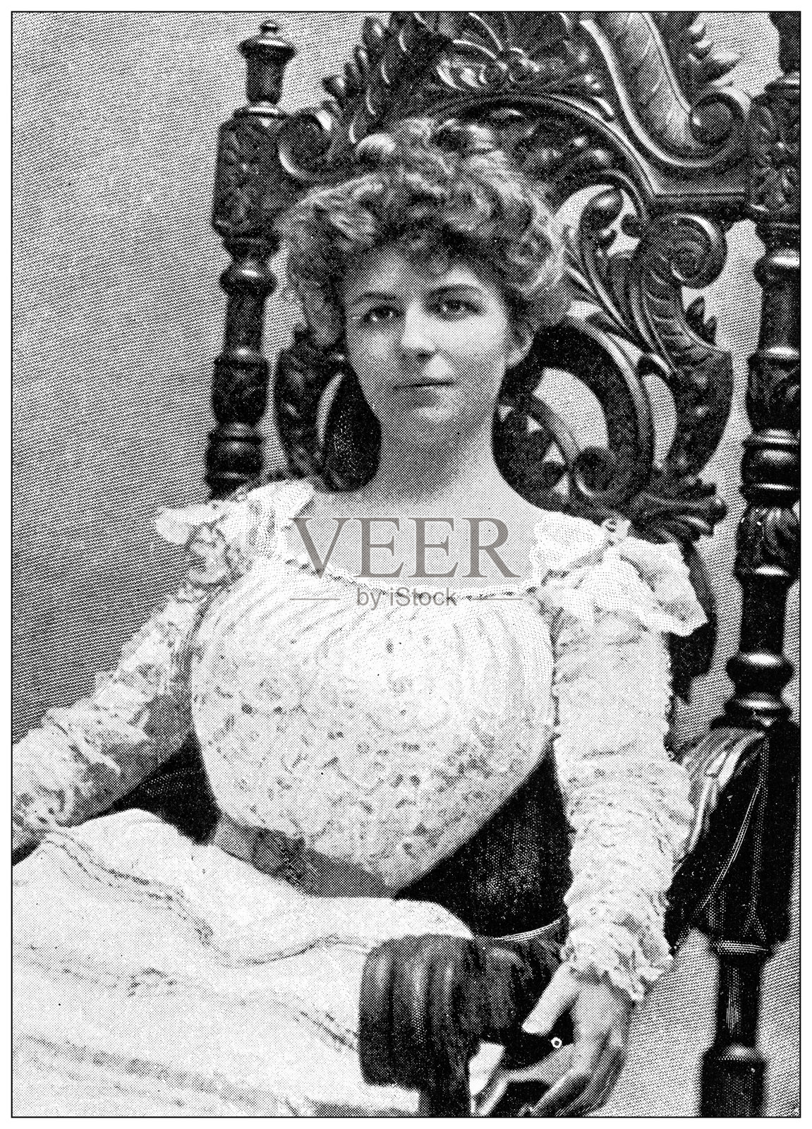 古董图片：纽约上流社会，哈里特·科尔盖特插画图片素材