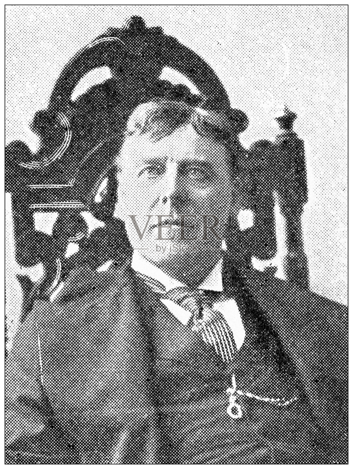 古董图像：奥古斯丁·达利的剧作，角色与演员：路易斯·詹姆斯插画图片素材