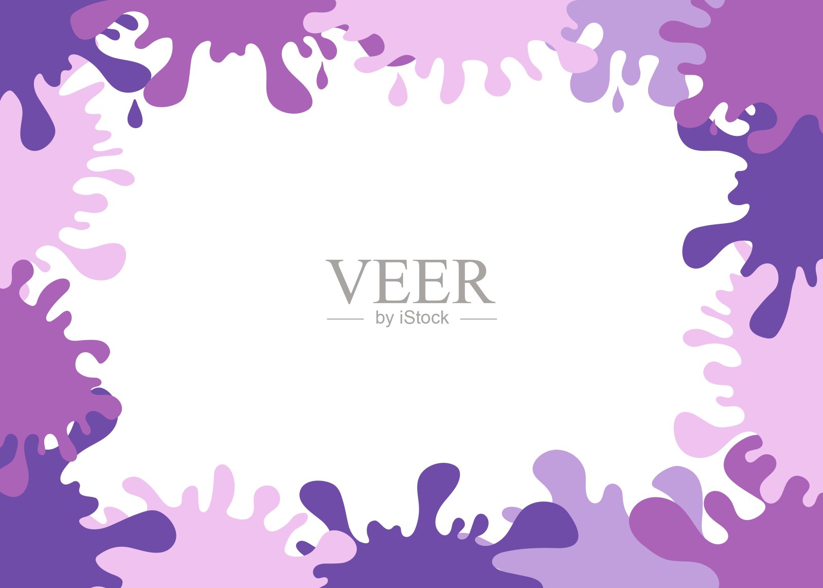 框架，边框，彩色斑点，油漆污点，墨水。油漆滴，飞溅。抽象背景，横幅。矢量插图。背景独立。插画图片素材