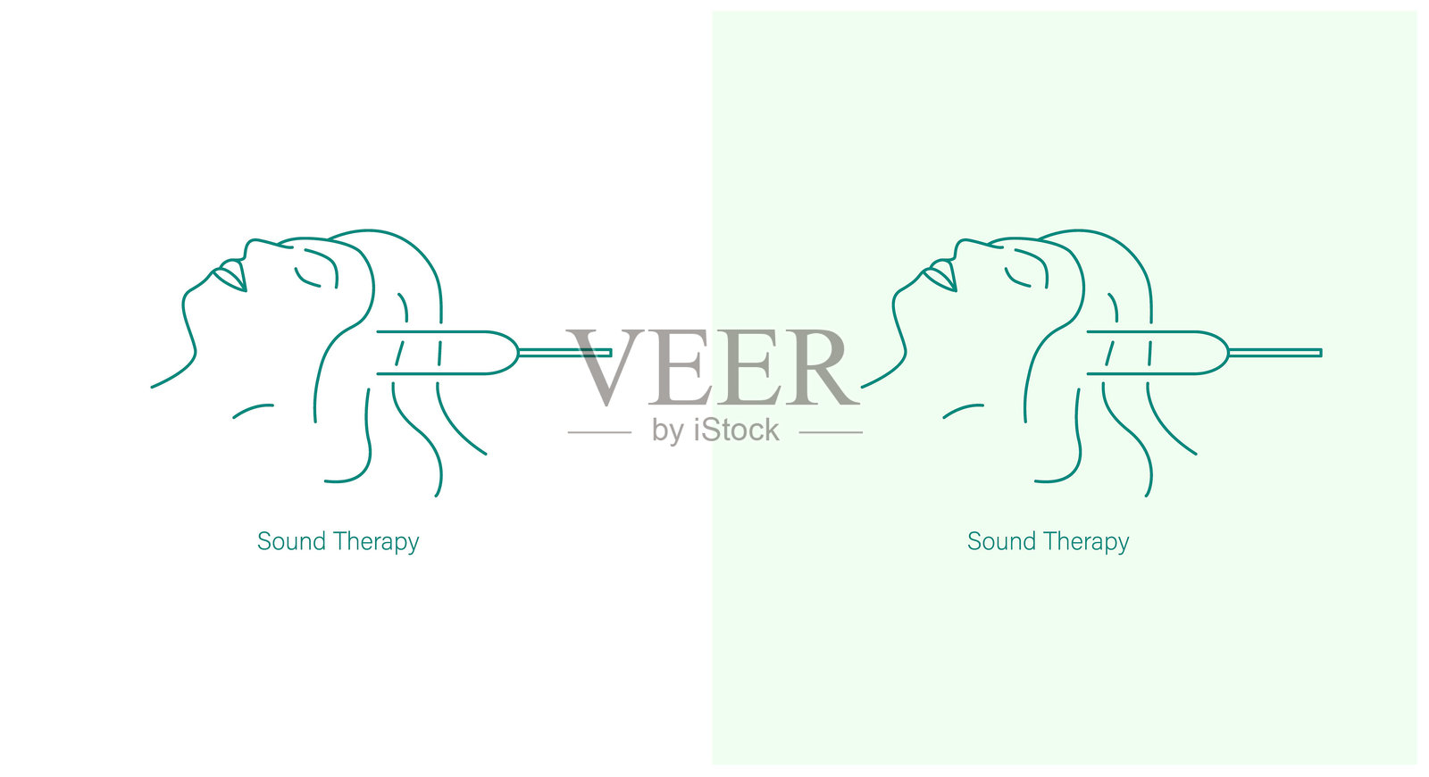 声音疗法矢量图标，适用于放松和疗愈效果插画图片素材