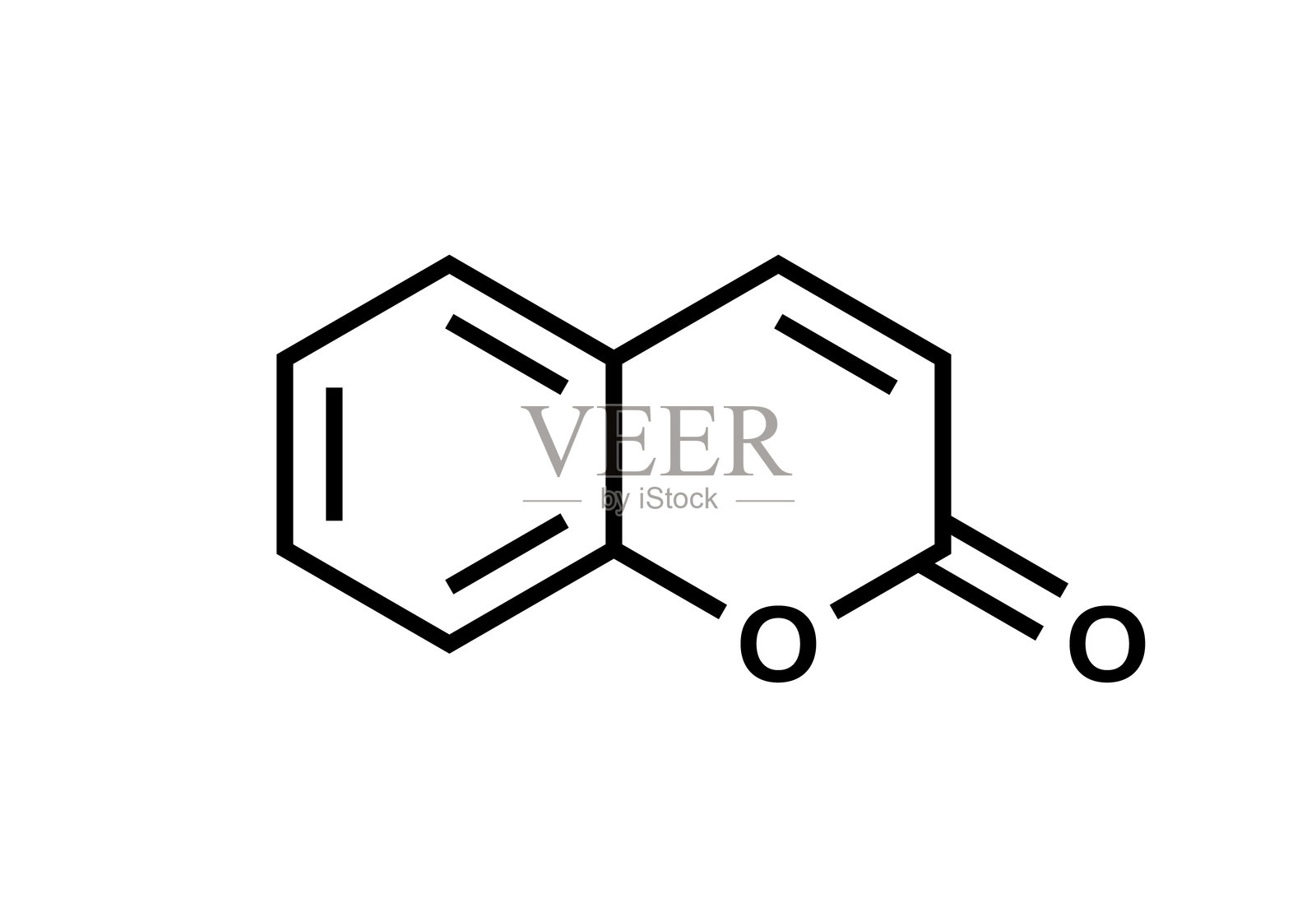 香豆素的结构式，C9H6O2 矢量插图。香豆的气味插画图片素材