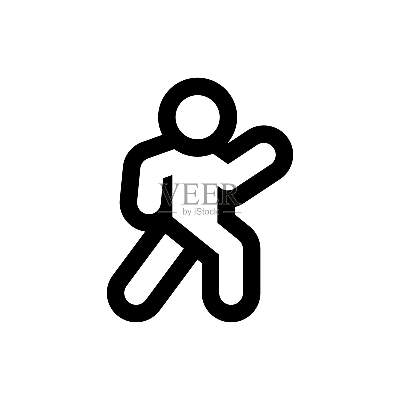 步行图标标志设计模板，独立插图插画图片素材