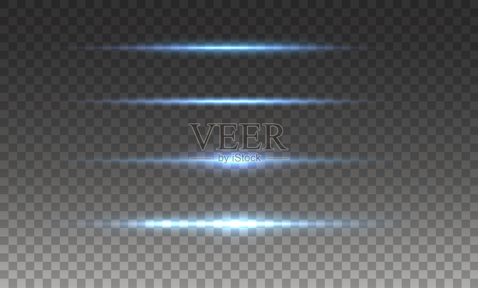 蓝色光线效果。蓝色发光霓虹线。白色的尘埃和眩光。光的闪烁。金色尘埃散景。金色纸屑在黑色背景下闪烁。插画图片素材