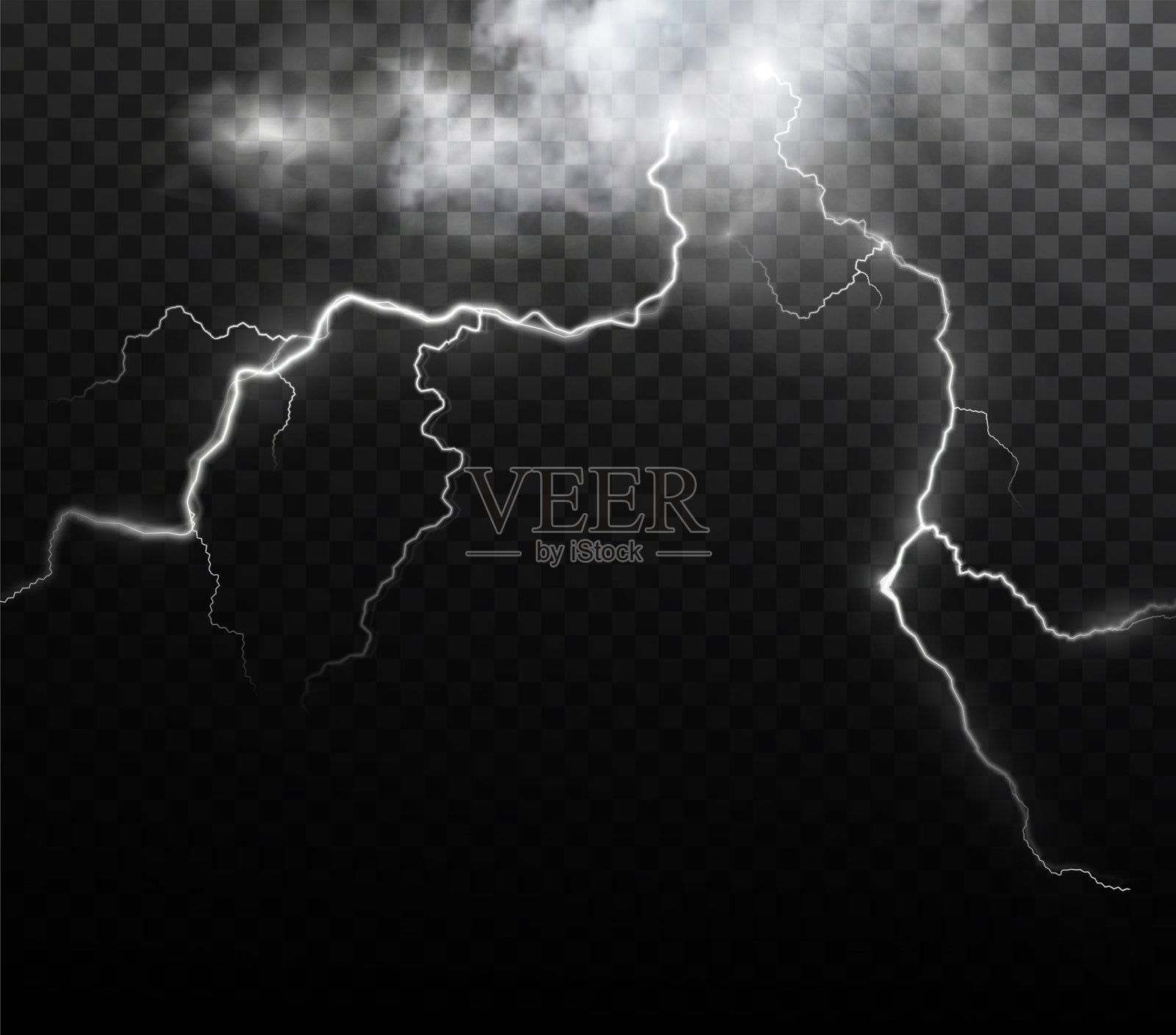 透明背景上的闪电、光、雷声和火花。强大的粉色球形闪电。一个环内强大的电能。金色、红色、绿色、白色、蓝色、橙色、粉色、黄色。插画图片素材