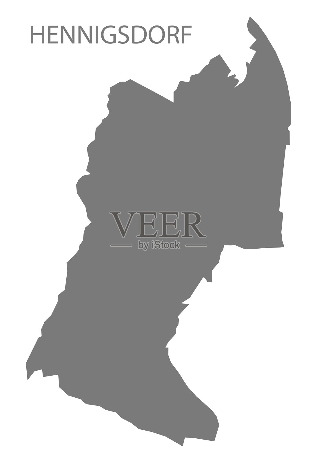 亨尼希斯多夫德国城市地图灰色插图轮廓形状插画图片素材