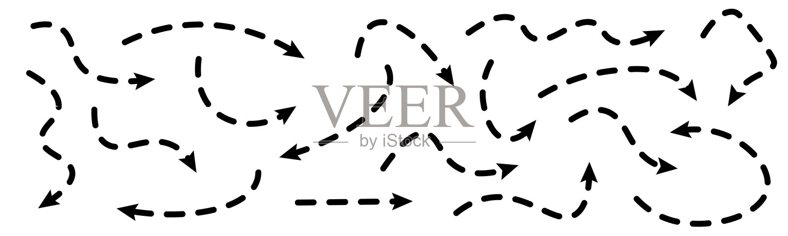 网页设计和移动应用的概念箭头集合插画图片素材