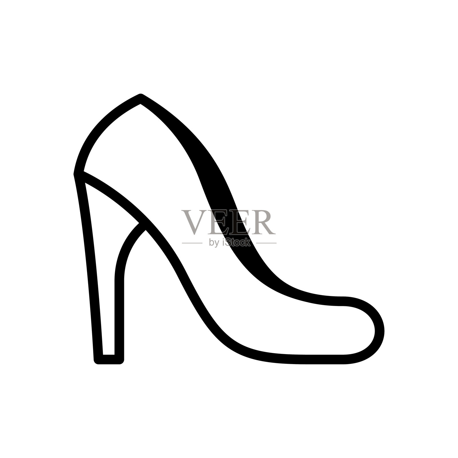 高跟鞋的简单线条画插画图片素材