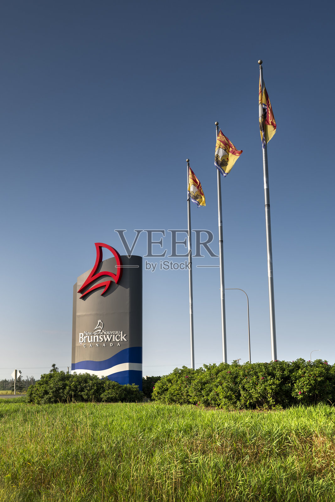 新不伦瑞克省公路入口欢迎标志照片摄影图片