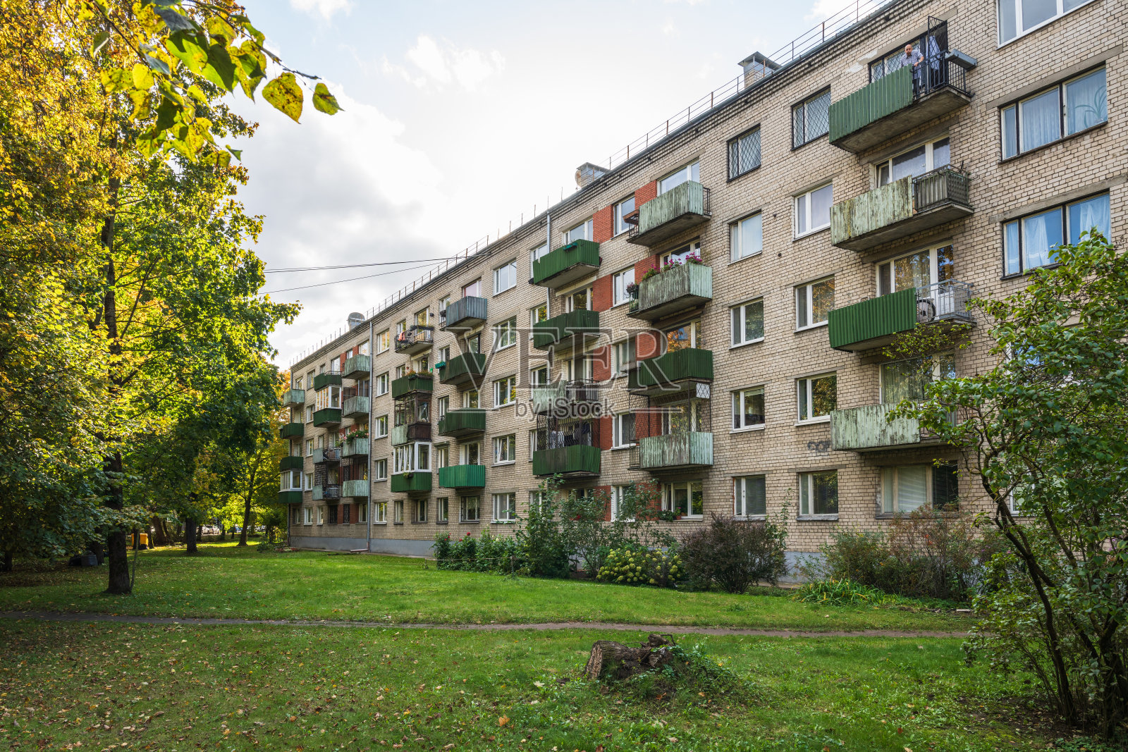 秋季阿根斯卡恩斯住宅区：苏联建筑照片摄影图片