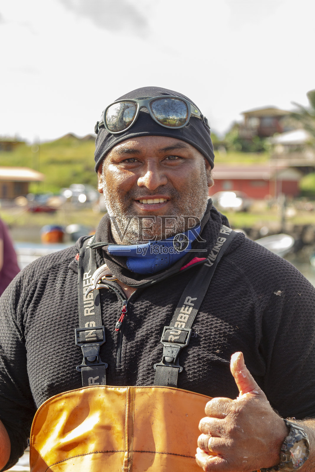 复活节岛上的拉帕努伊渔民照片摄影图片