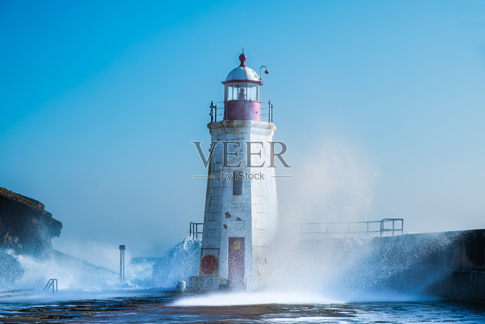 苏格兰凯思内斯的利布斯特港灯塔照片摄影图片