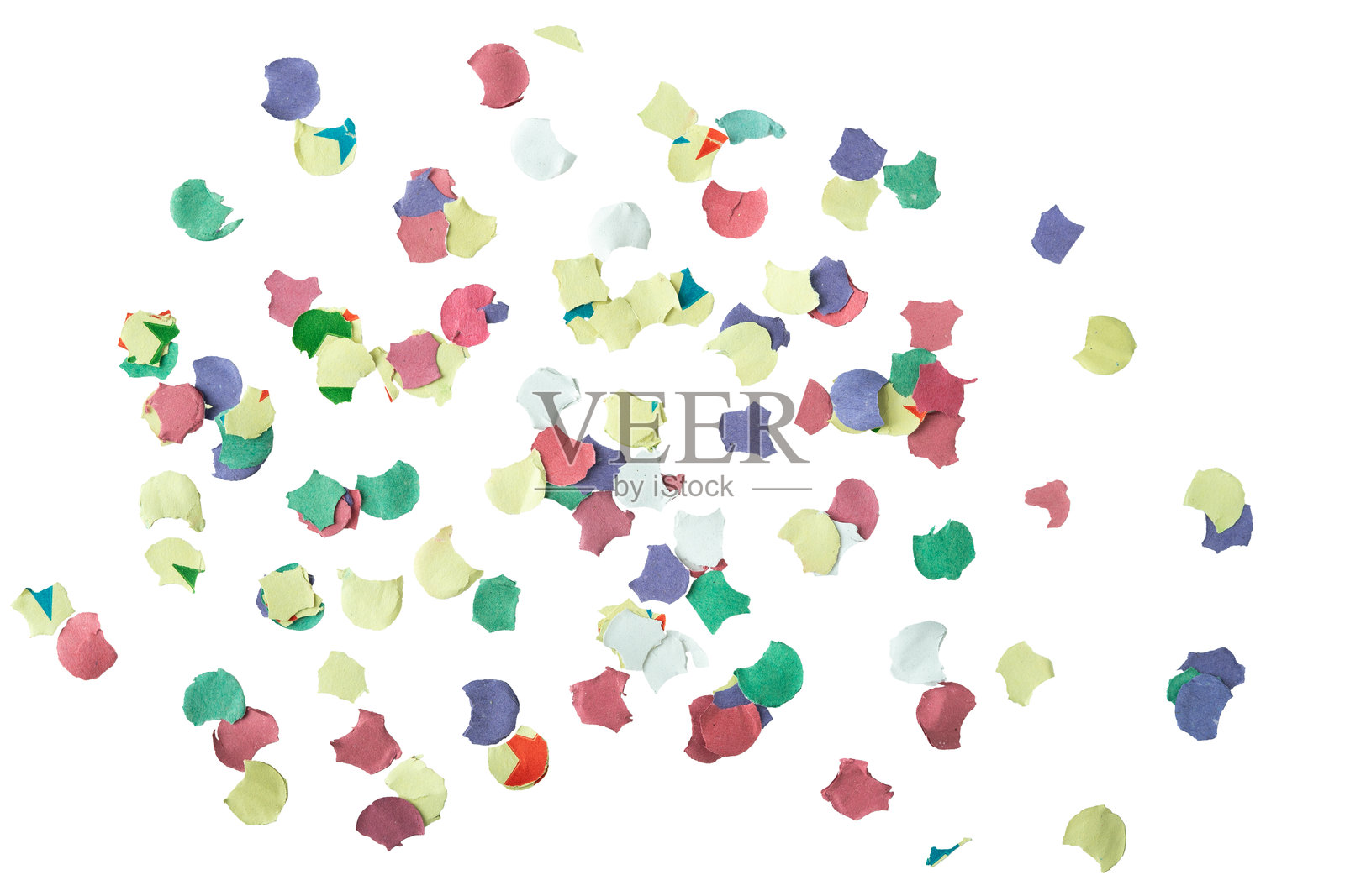 五彩缤纷的彩纸屑在透明或白色背景上照片摄影图片