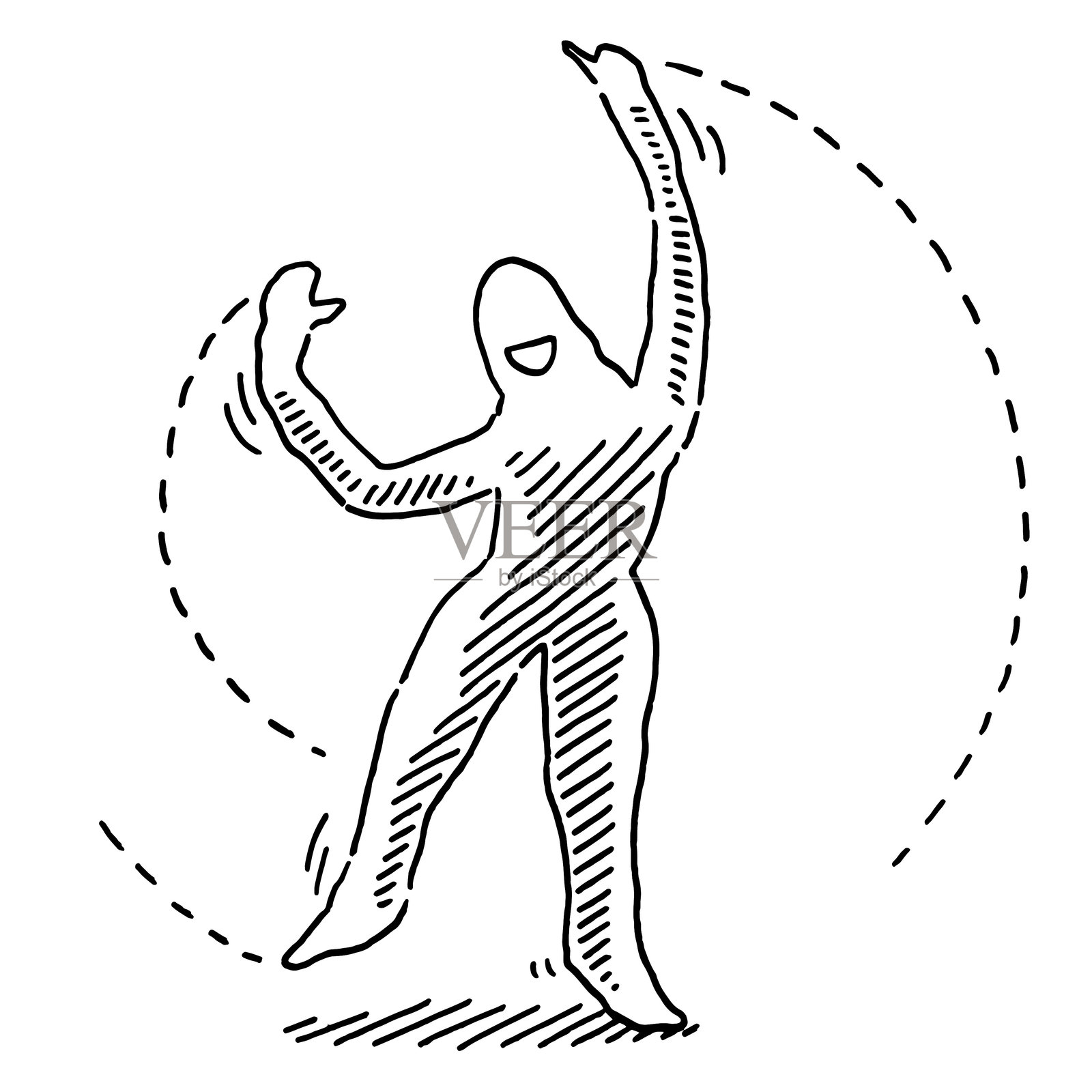 健康女性圆形运动图绘插画图片素材