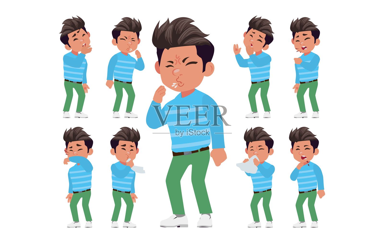 有不同症状的病人插画图片素材