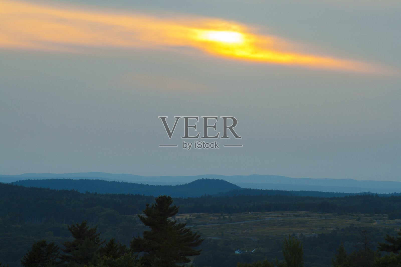 缅因州佩诺布斯科特湾的景观照片摄影图片