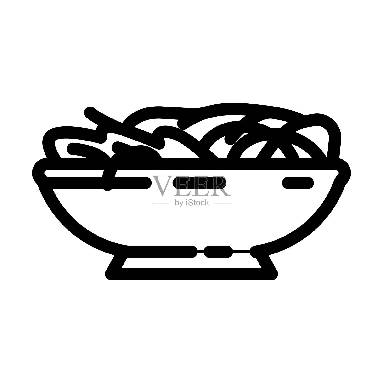 沙拉碗素食食品线条图标插图插画图片素材