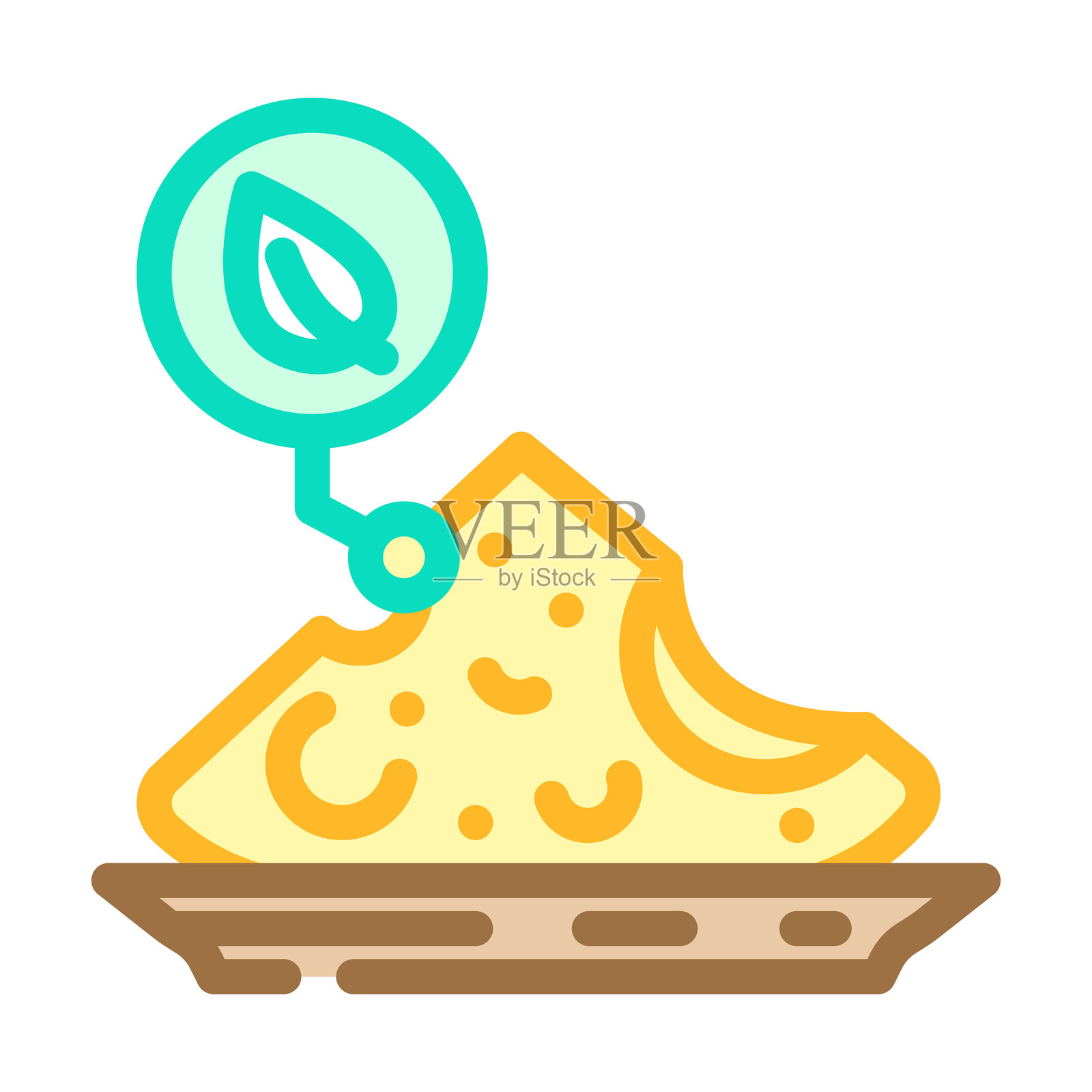 素食奶酪 素食 食品颜色 图标 矢量插图插画图片素材