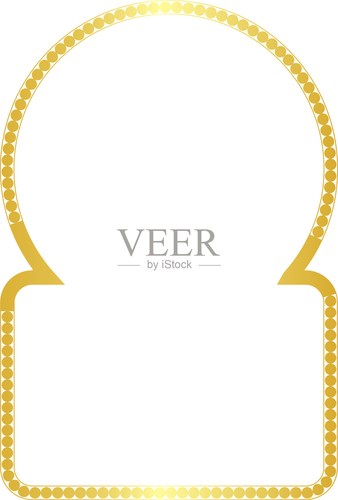 马蹄形拱门框圆形图形设计艺术金色画框奢华金框金边窗户门精美装饰插画图片素材