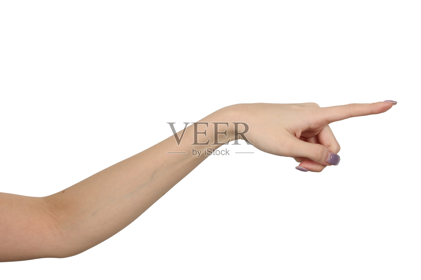 手势，手势，标志。女人的手掌、手指、手腕展示不同的手势；点击、轻触、按压、选择方向。背景为白色。照片摄影图片