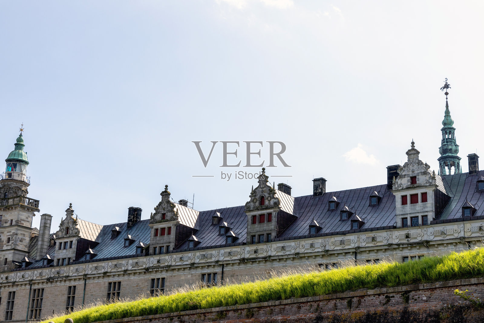 丹麦赫尔辛格市美丽的克伦堡城堡照片摄影图片