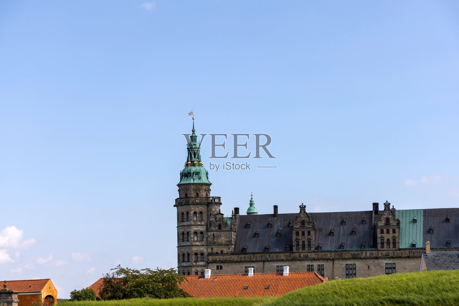 丹麦赫尔辛格市美丽的克伦堡城堡照片摄影图片