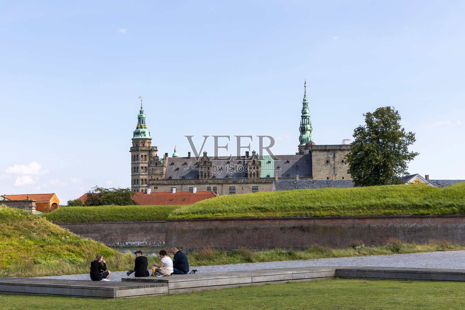 丹麦赫尔辛格市美丽的克伦堡城堡照片摄影图片