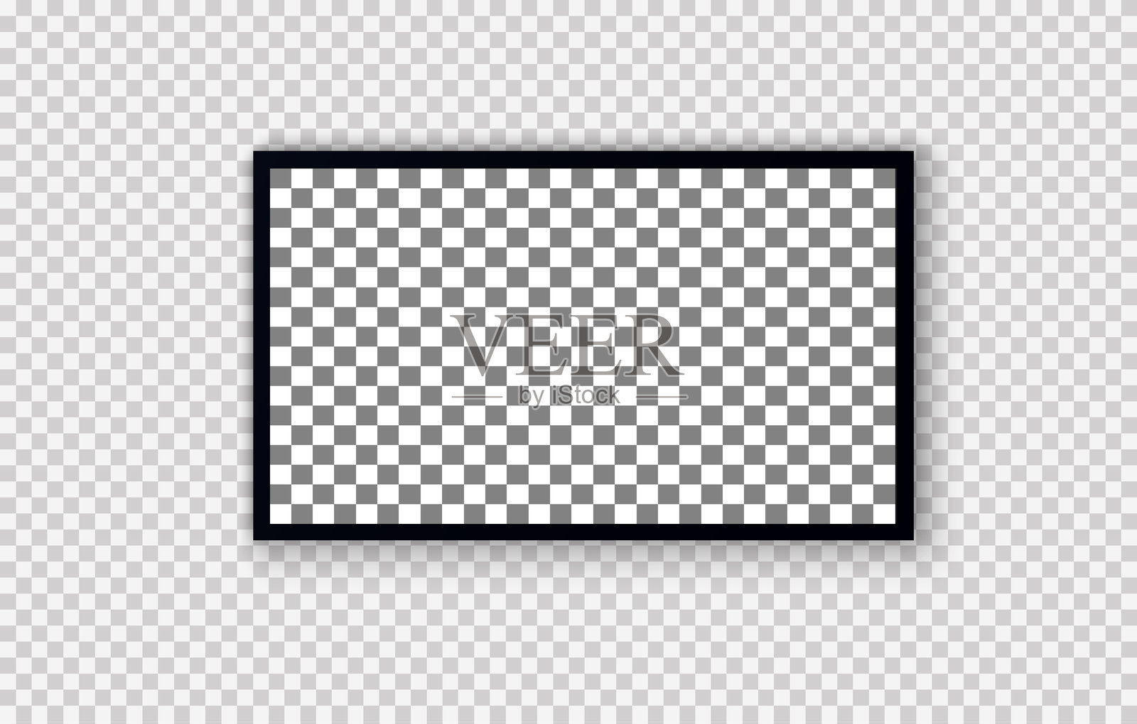 电视屏幕：现代时尚LED液晶面板，大型电脑显示器模型电视模板，透明背景上的等离子电视监视器矢量插画插画图片素材