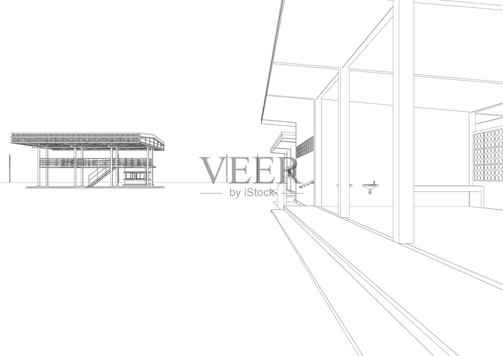 工业项目的3D插图插画图片素材