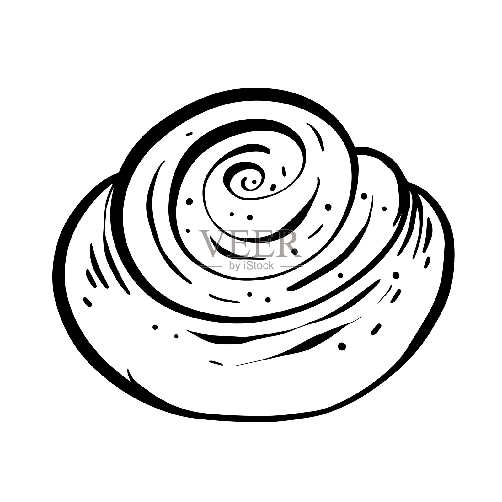 一道美丽旋转且美味的肉桂卷，令人无法抗拒插画图片素材