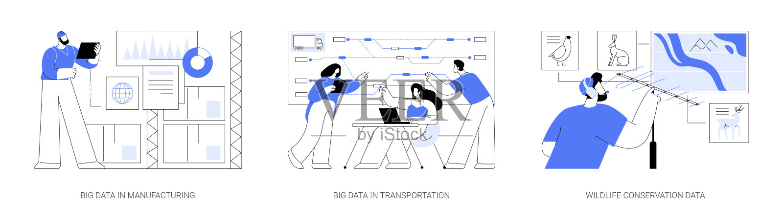大数据应用场景矢量插画插画图片素材