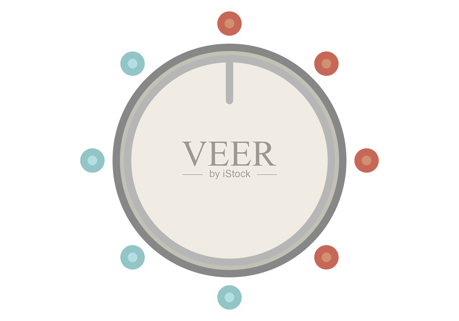 用于控制加热温度的模拟恒温器插画图片素材