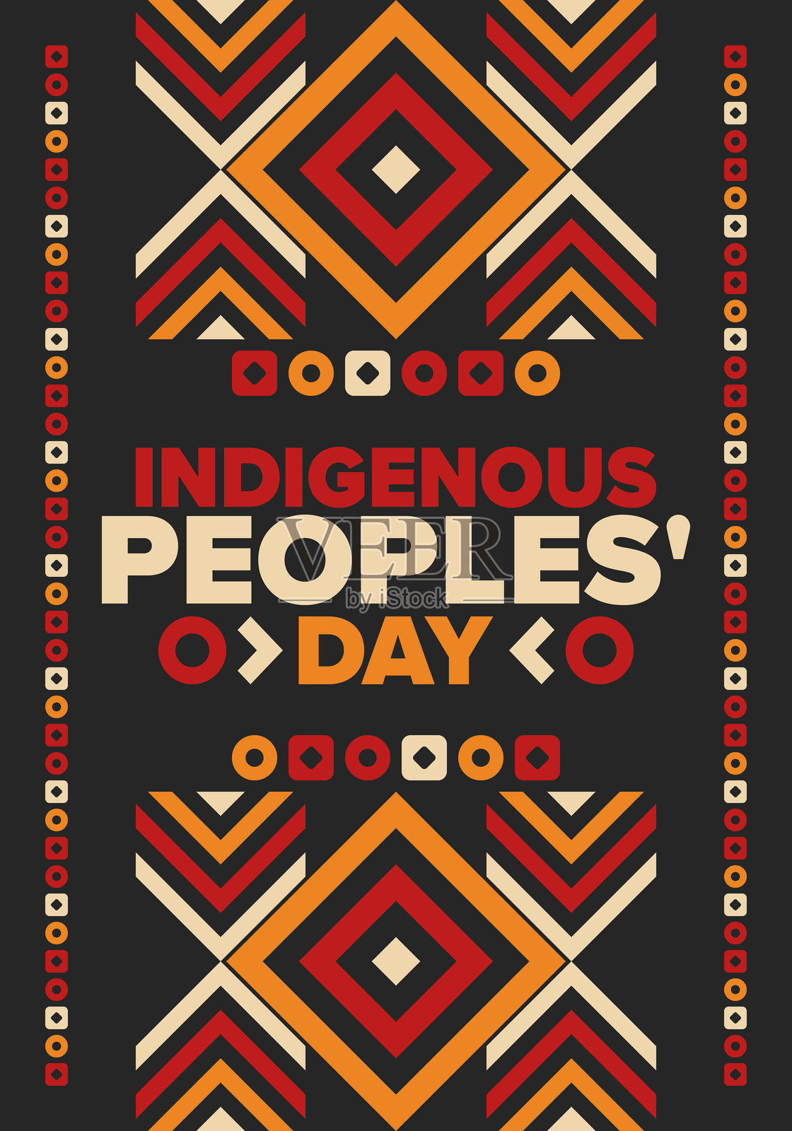 土著人民日。美洲原住民日。美洲印第安文化。遗产月。在美国每年庆祝。传统图案。海报、卡片、横幅和背景。矢量插图。插画图片素材