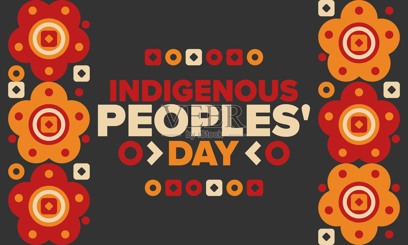 土著人民日。美洲原住民日。美洲印第安文化。遗产月。在美国每年庆祝。传统图案。海报、卡片、横幅和背景。矢量插图。插画图片素材