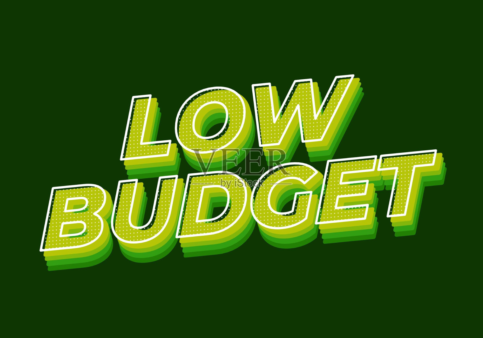 3D风格的低预算文字效果插画图片素材