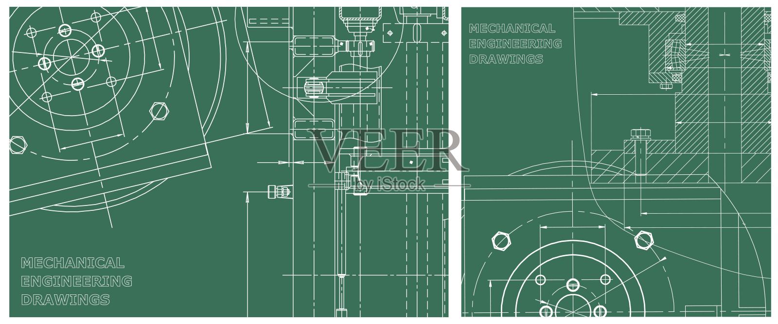 发动机管线图蓝图插画图片素材