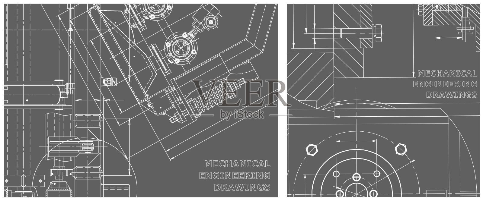 发动机管线图蓝图插画图片素材