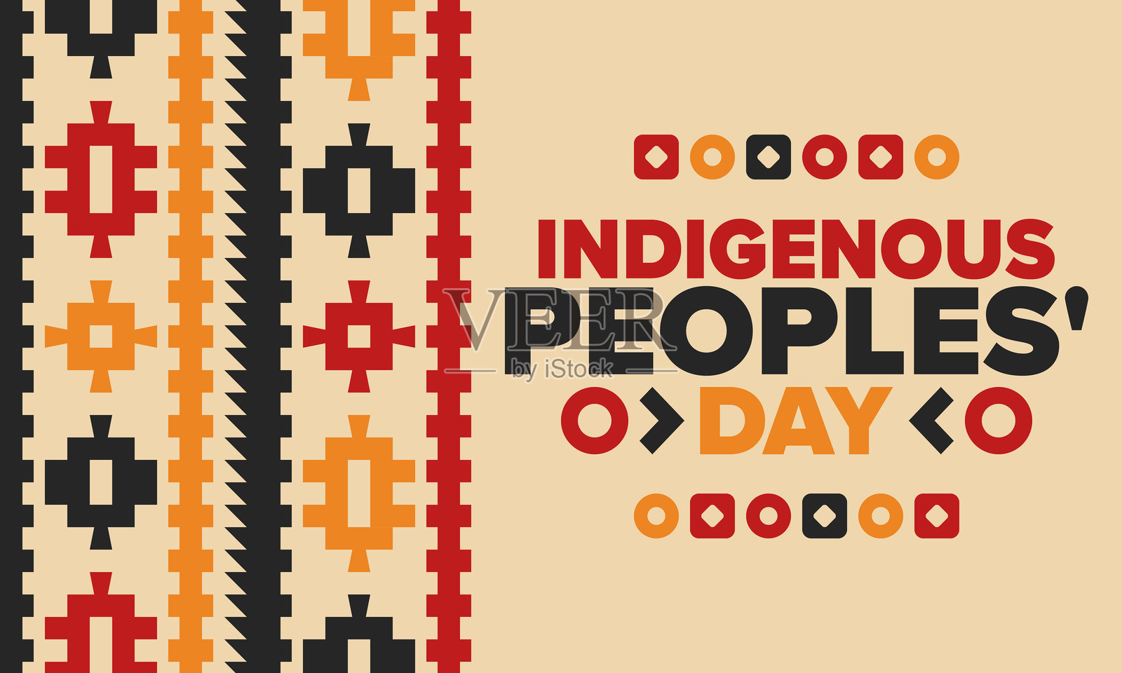土著人民日。美洲原住民日。美洲印第安文化。遗产月。在美国每年庆祝。传统图案。海报、卡片、横幅和背景。矢量插图。插画图片素材