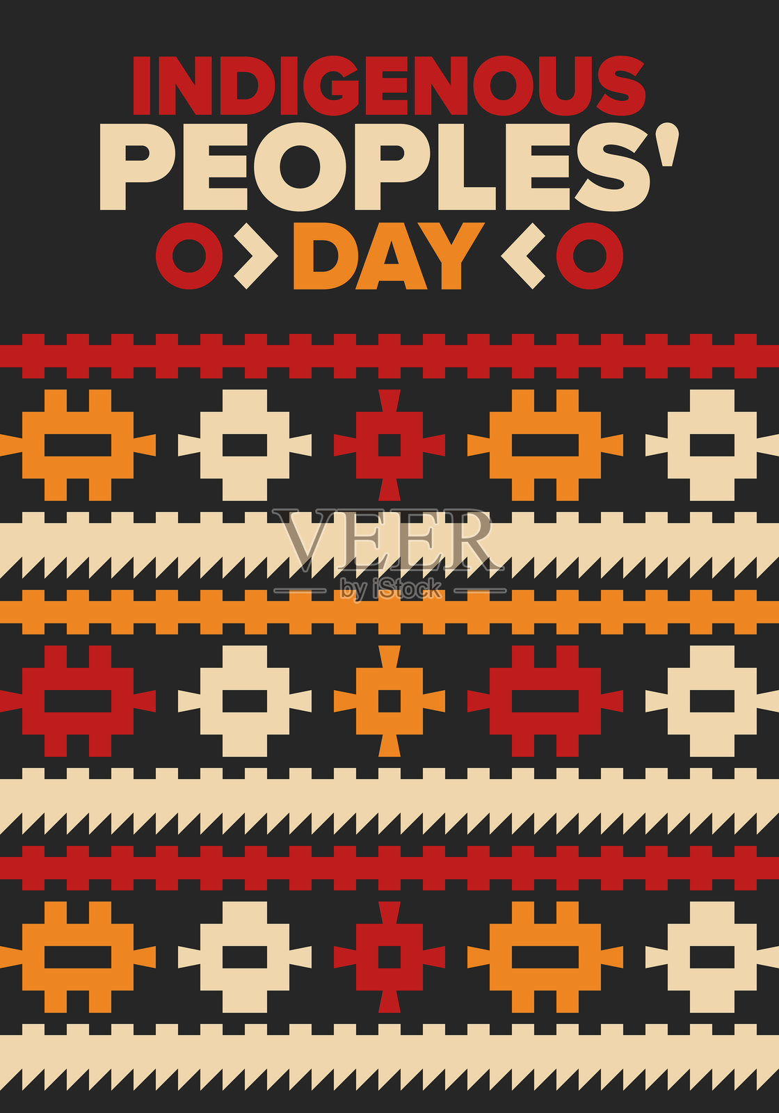 土著人民日。美洲原住民日。美洲印第安文化。遗产月。在美国每年庆祝。传统图案。海报、卡片、横幅和背景。矢量插图。插画图片素材