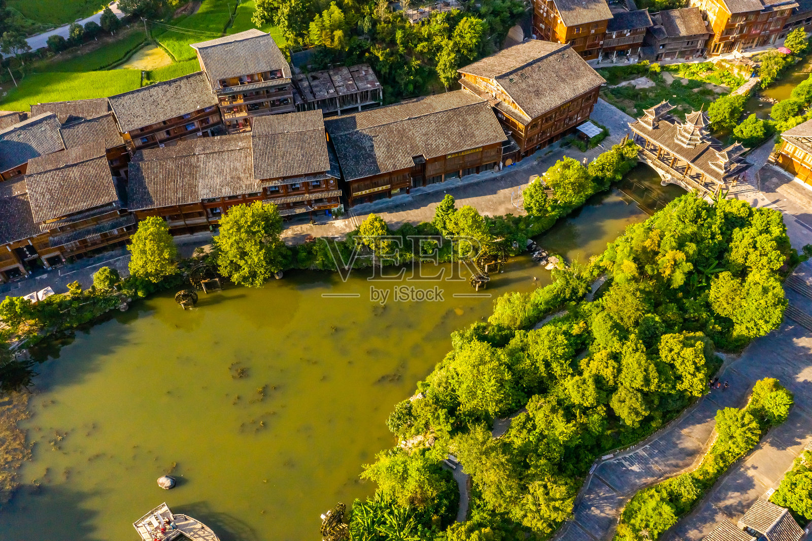 中国贵州肇兴侗寨古建筑照片摄影图片