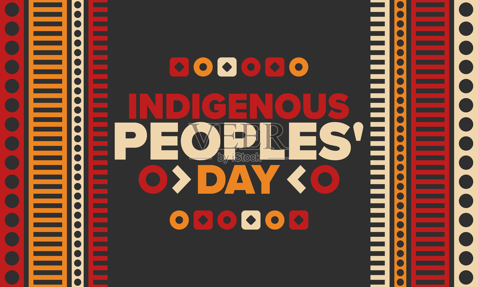 土著人民日。美洲原住民日。美洲印第安文化。遗产月。在美国每年庆祝。传统图案。海报、卡片、横幅和背景。矢量插图。插画图片素材