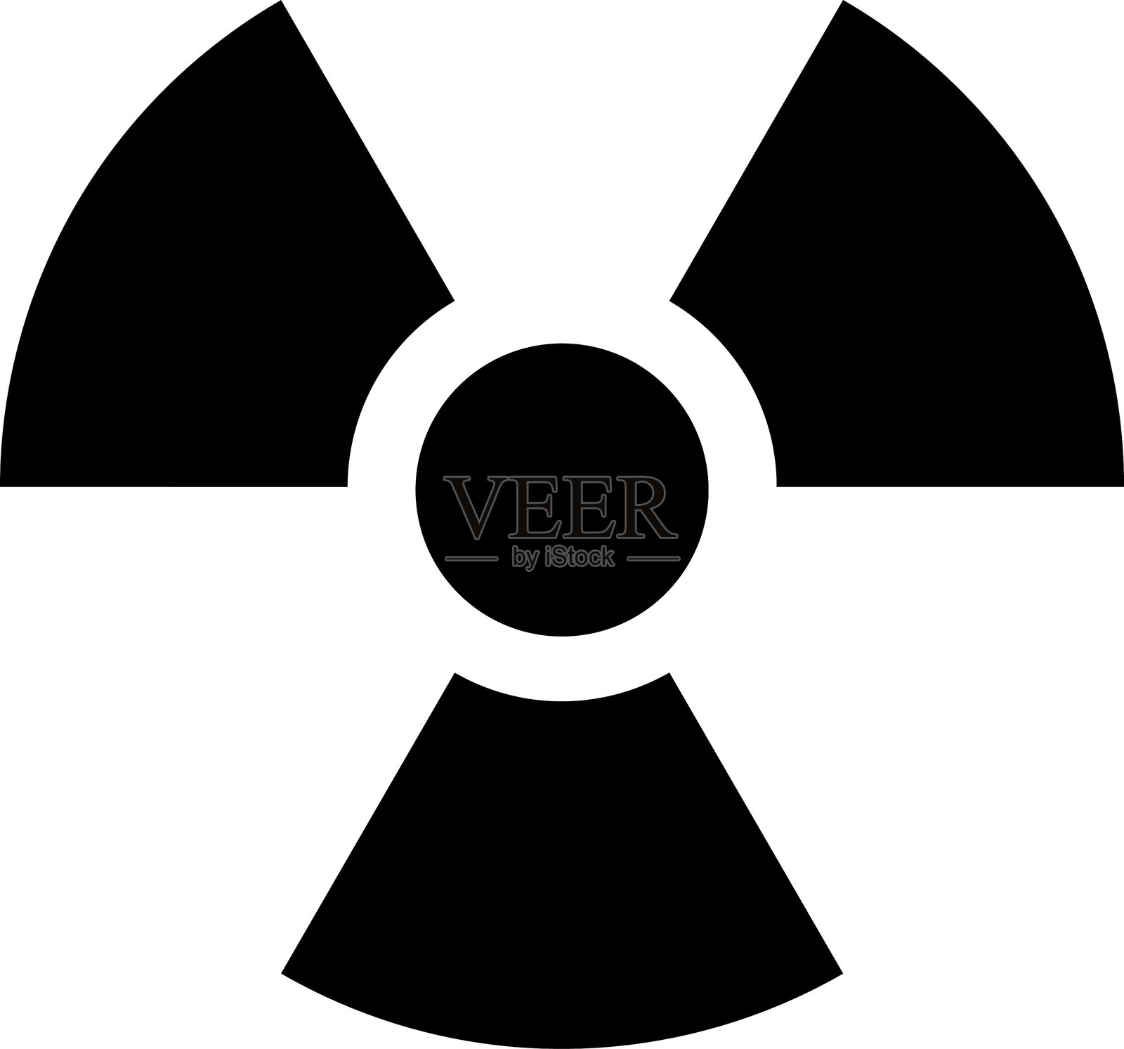 放射性污染标志，辐射危险黄色警告标志，核标志矢量图插画图片素材